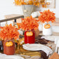 Fall Jar Floral Arrangement Table Centerpiece with Faux Maple Leaves | momhomedecor