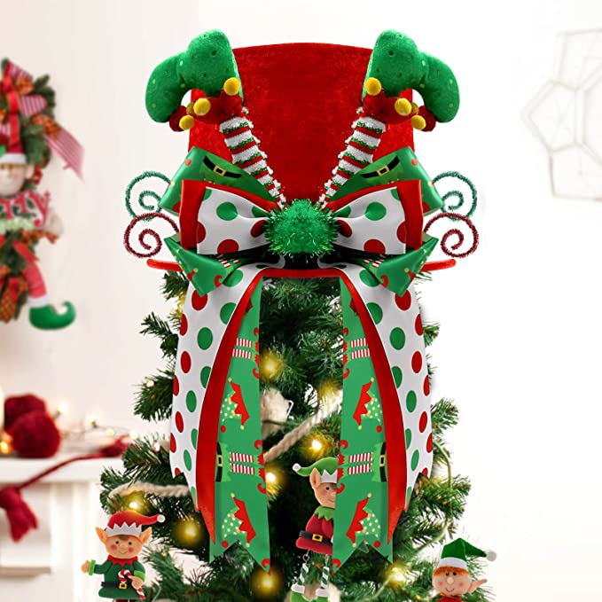 Christmas Elf Tree Topper Red Hat – momhomedecor