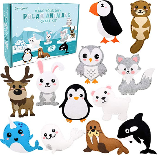 Polar Animals Sewing Kit Plush Craft Kit | momhomedecor