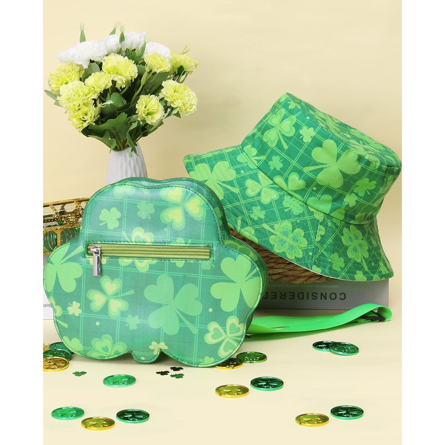 2PCS St. Patrick's Day Gifts Bucket Hat Fanny Pack Set | momhomedecor
