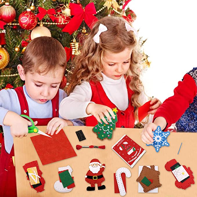 Christmas Sewing Craft Kit for Kids Felt Christmas Ornaments | momhomedecor