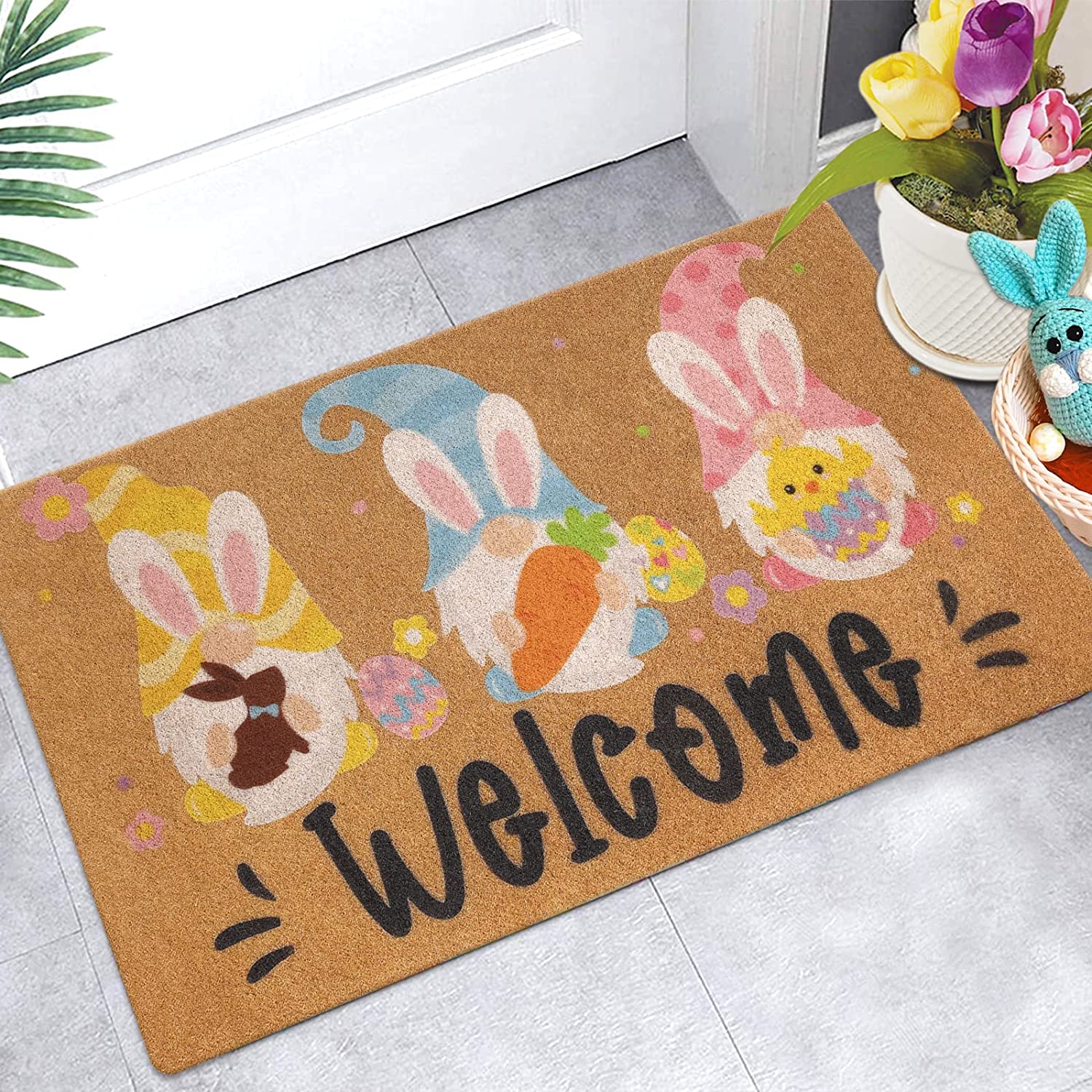 Easter Gnome Welcome Doormat | momhomedecor