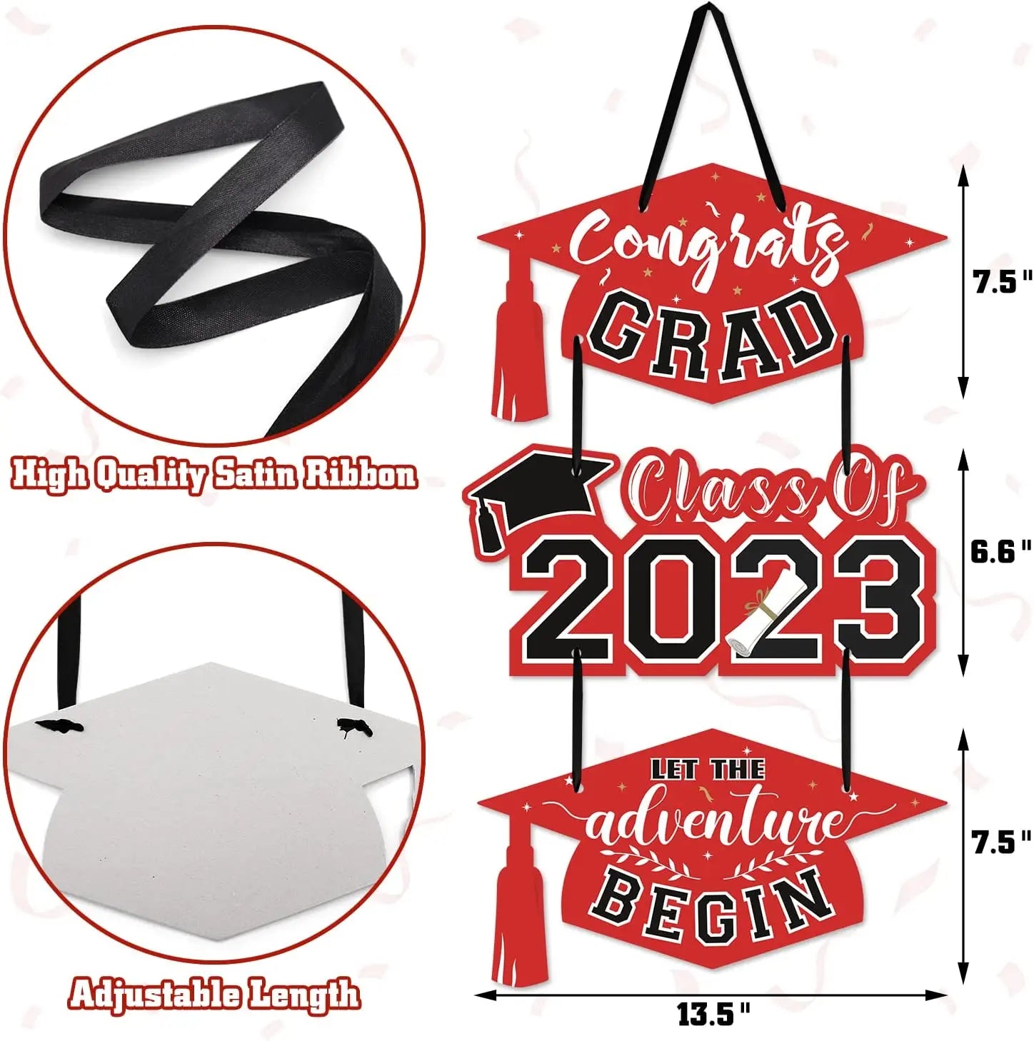 2023 Graduation Door Sign Red momhomedecor