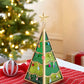 3D Standing Stained Glass Christmas Tree with Gold Star Tree Topper momhomedecor