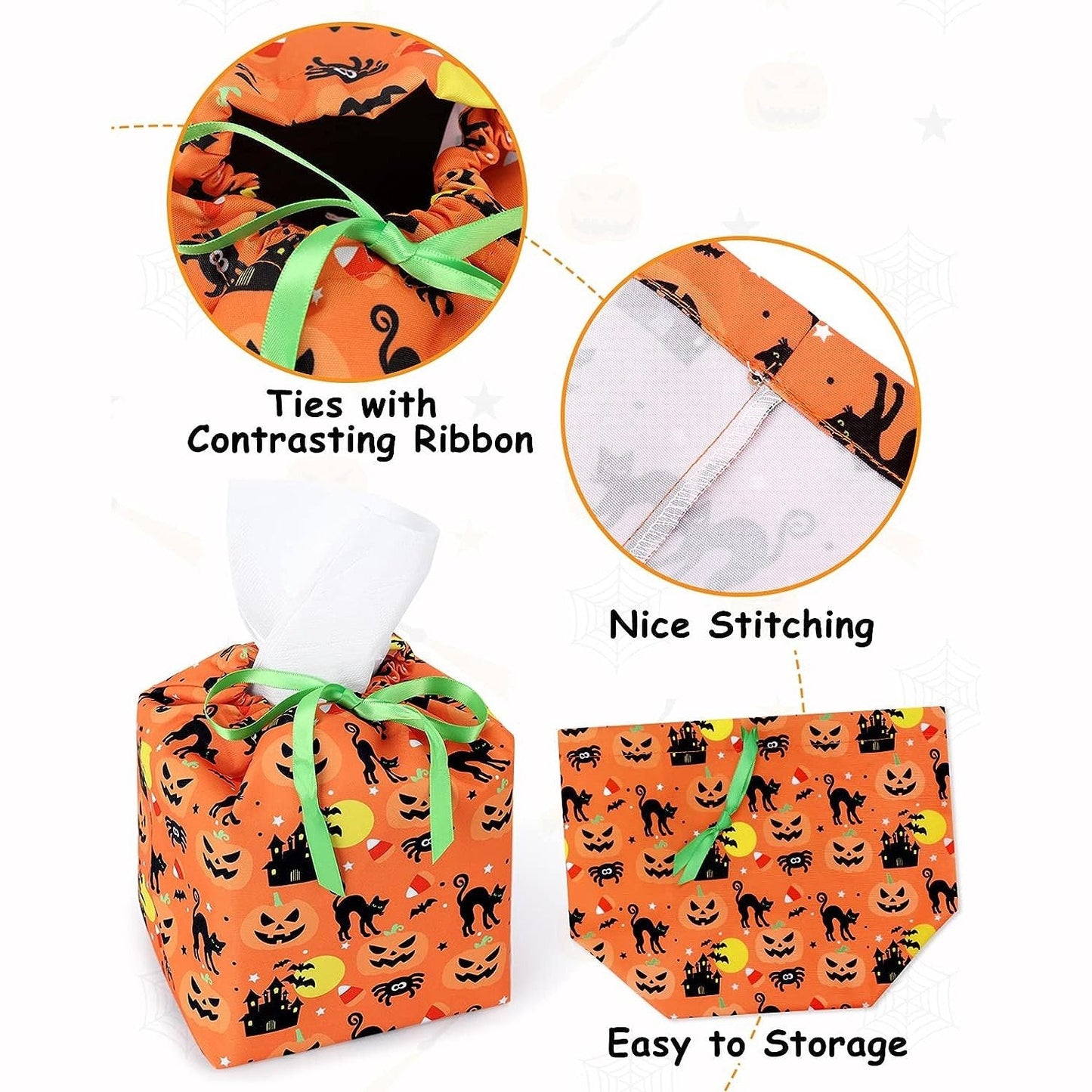4PCS Halloween Tissue Box Covers momhomedecor