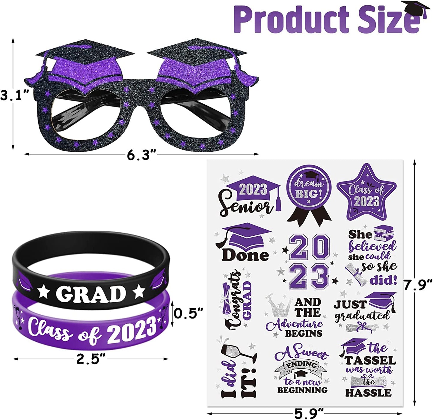 90PCS Purple Graduation Party Supplies momhomedecor