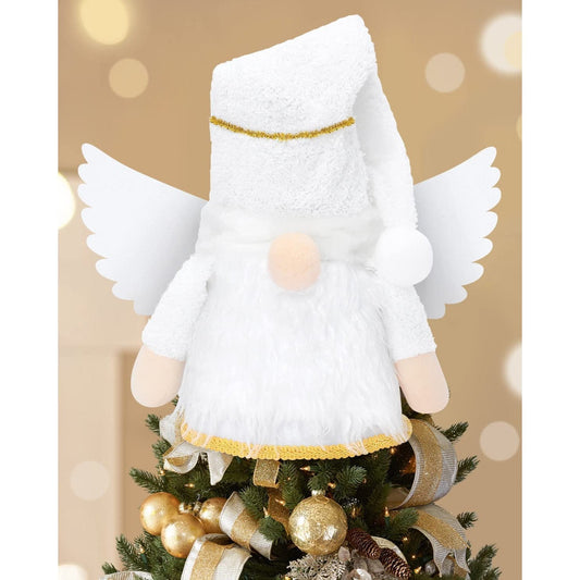 Angel Gnome Christmas Tree Topper Decoration Large Swedish Tomte Gnome | momhomedecor