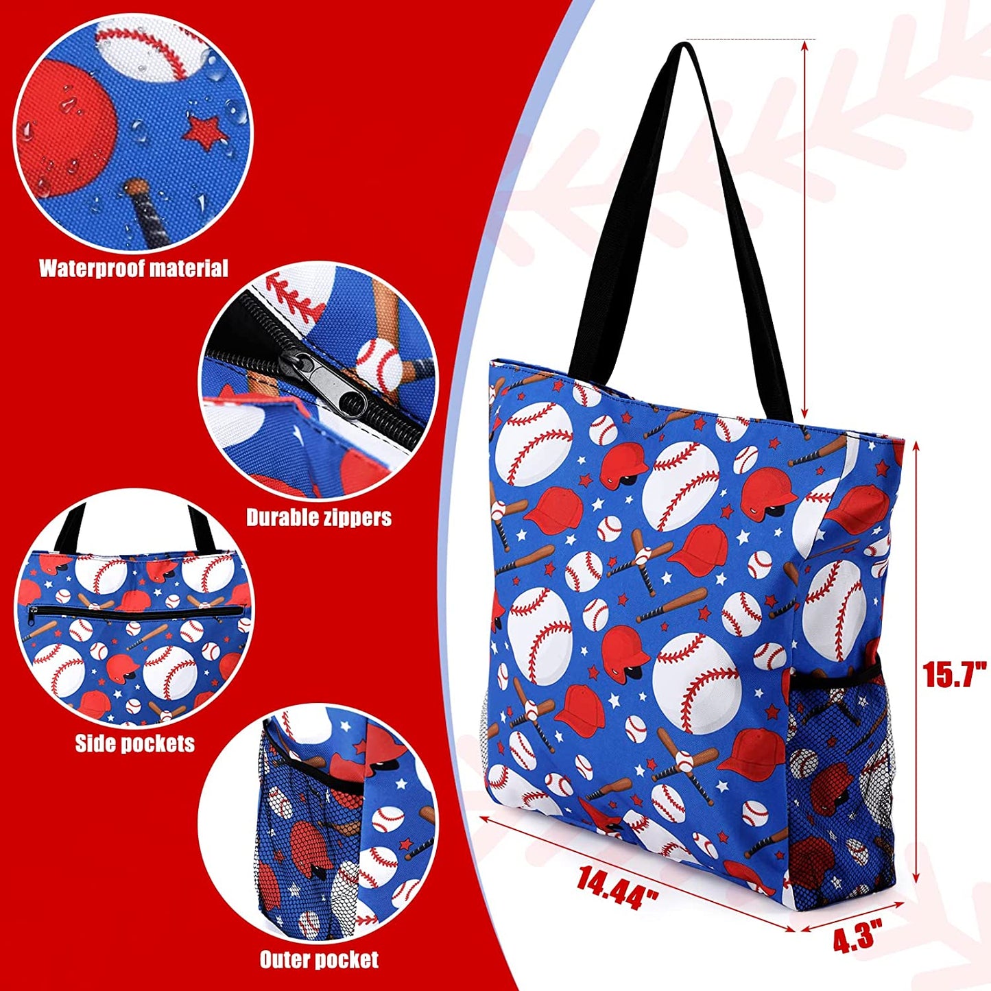 Baseball Beach Bag and Towel Set, Tote Bag Women | momhomedecor