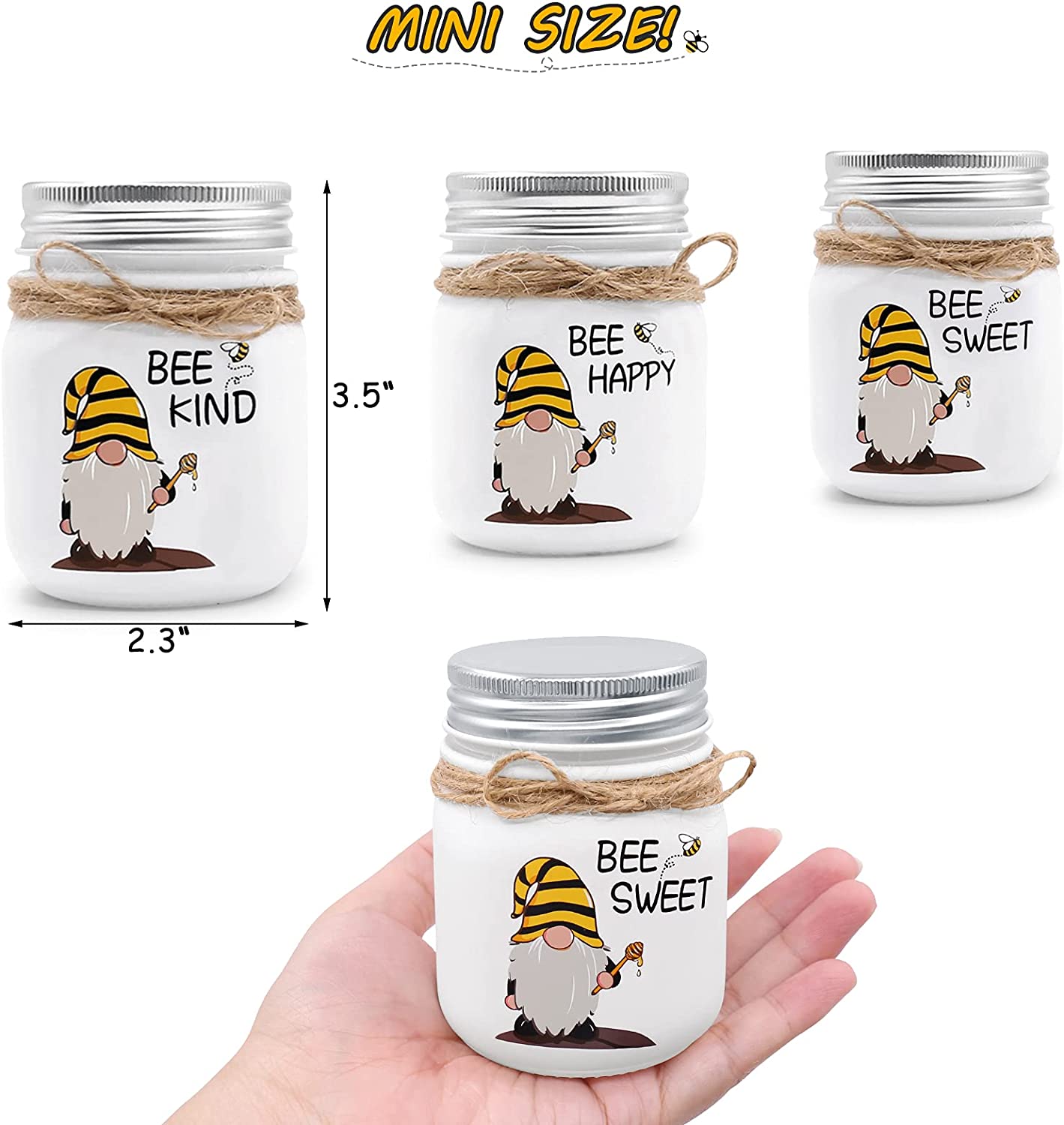 Bee Gnome Mini Mason Jars momhomedecor