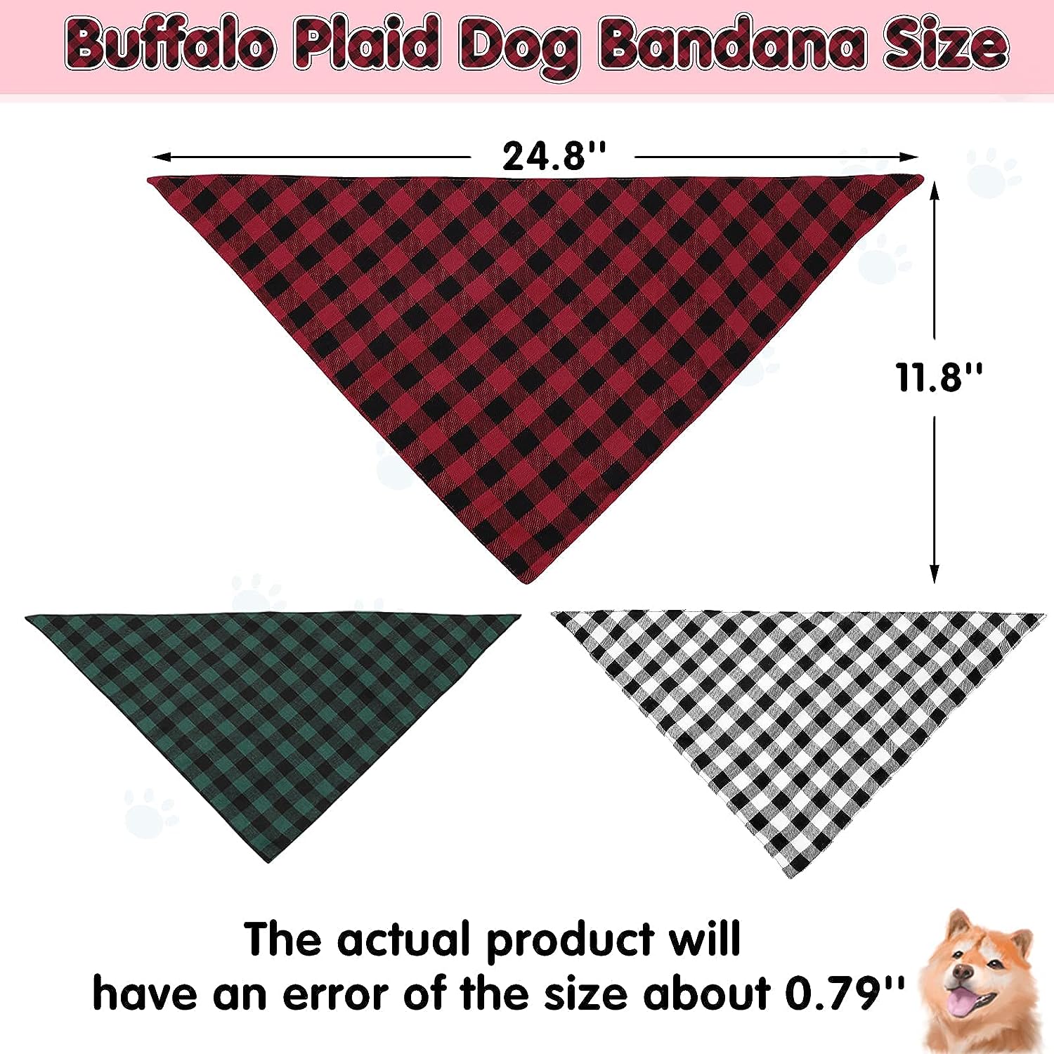 Buffalo Plaid Dog Bandana & Hair Scrunchies Dog Puppies Pets Accessories momhomedecor