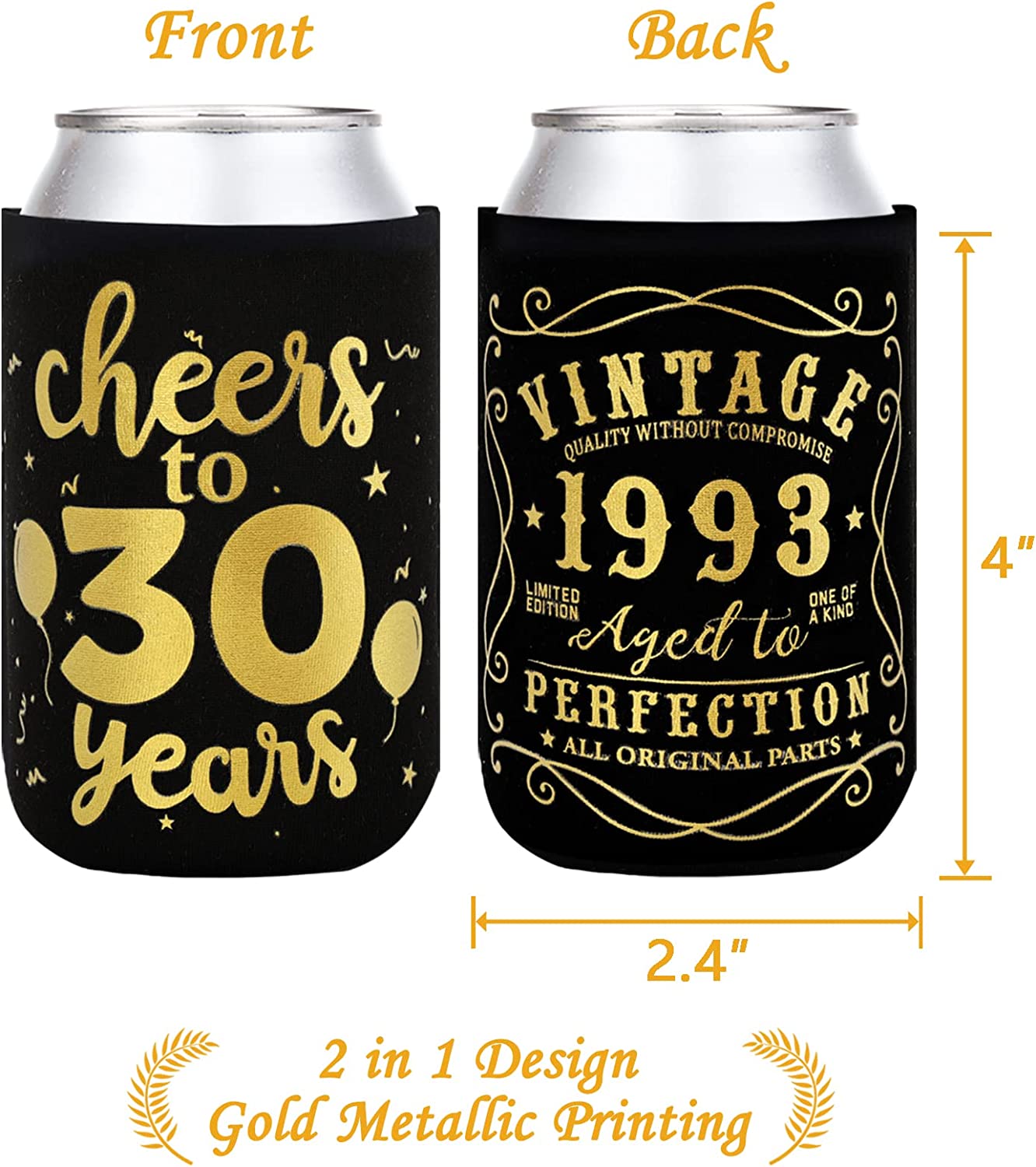 Cheers to 30 Years Can Sleeves Set of 12 momhomedecor