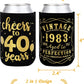 Cheers to 40 Years Can Sleeves Set of 12 momhomedecor
