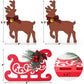 Christmas Decorations for Home Reindeer and Santa Sleigh Tiered Tray Decor momhomedecor