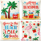 Christmas Pillowcase Merry Beachmas Santa Flamingo Palms Decoration | momhomedecor