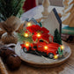 Christmas Red Truck Decor Farmhouse Vintage Decor with String Light | momhomedecor