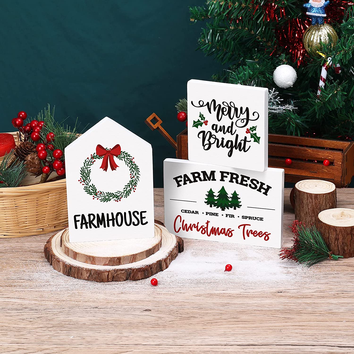 Christmas Tree Farm Decor Seasonal Holiday 3D Wood Sign momhomedecor