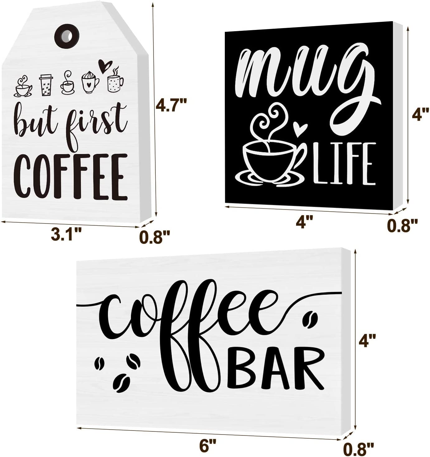 Coffee Bar Tiered Tray Decor Signs Set of 3 momhomedecor