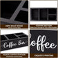 Coffee Bar Wooden Box Coffee Station Organize- Black momhomedecor