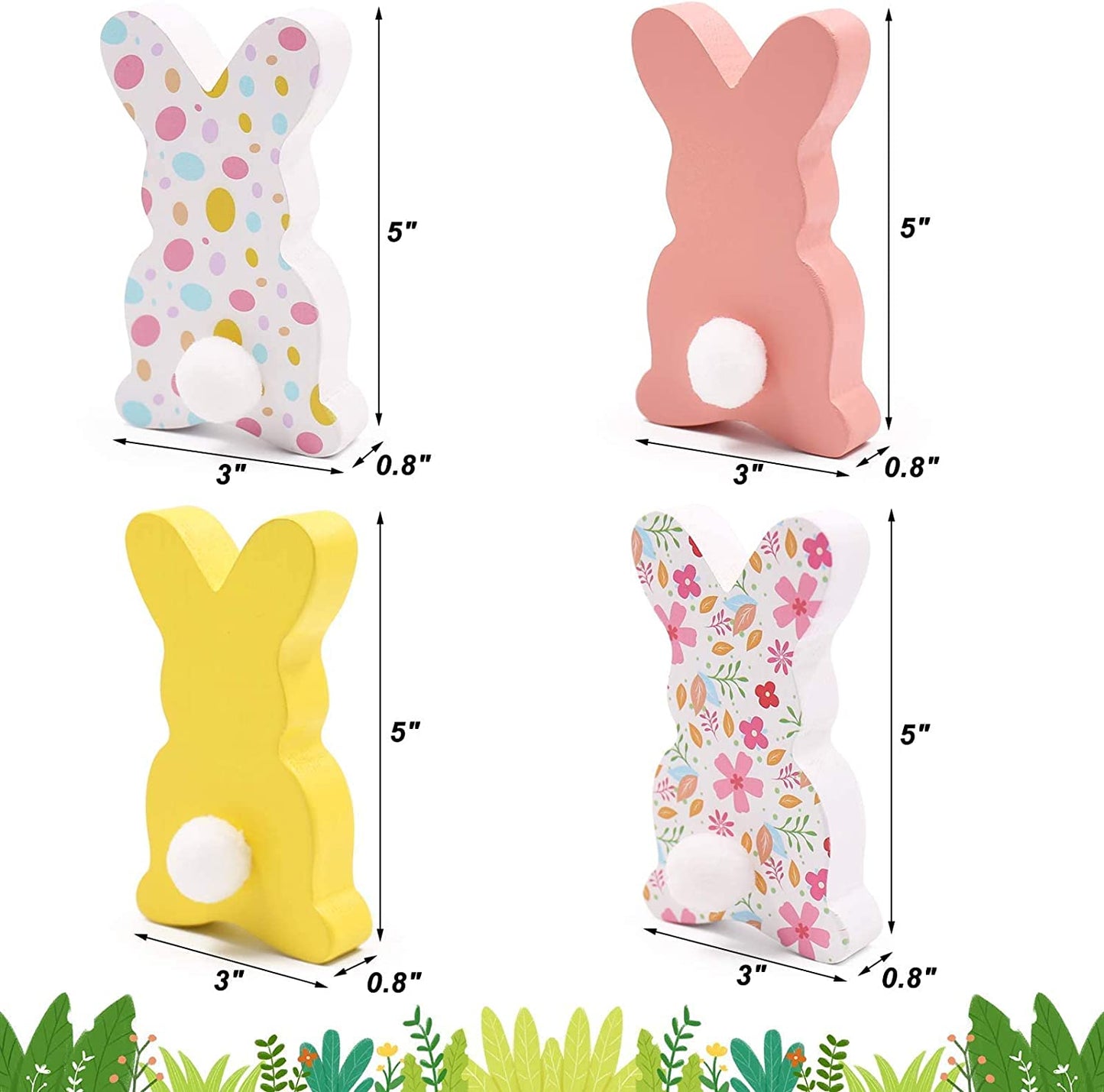 Easter Bunnies Decors 4 PCS | momhomedecor