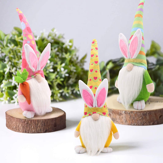 Easter Bunny Gnomes Decor Spring Gifts Set of 3 | momhomedecor