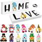 Easter Interchangeable Home Love Sign, Seasonal Holiday Wood Decor with 12 PCS | momhomedecor