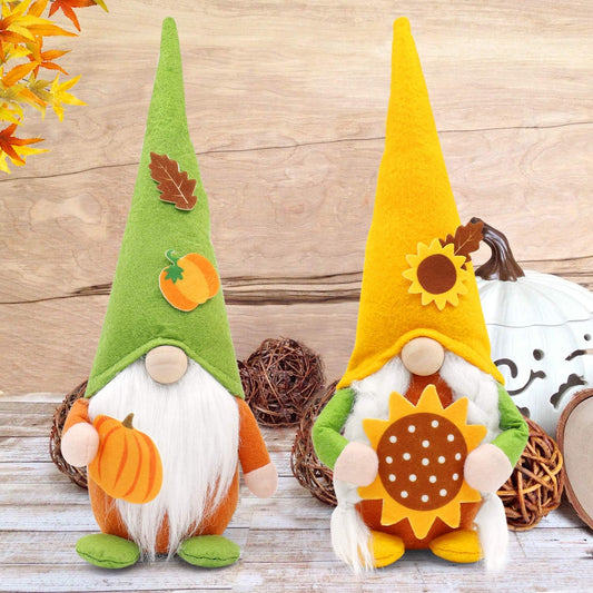 Fall Gnomes Autumn Gnomes Boy and Girl Pumpkin Sunflower Set of 2 | momhomedecor
