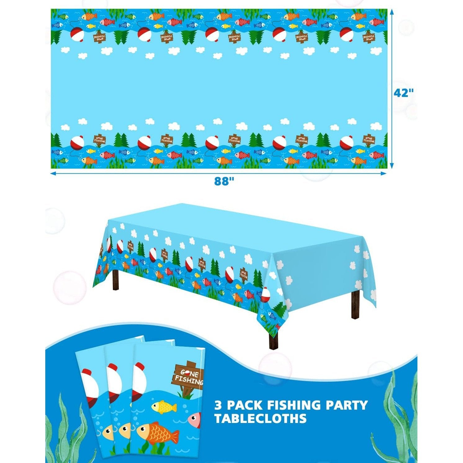 Gone Fishing Tablecloths Fishing Birthday Decorations – momhomedecor