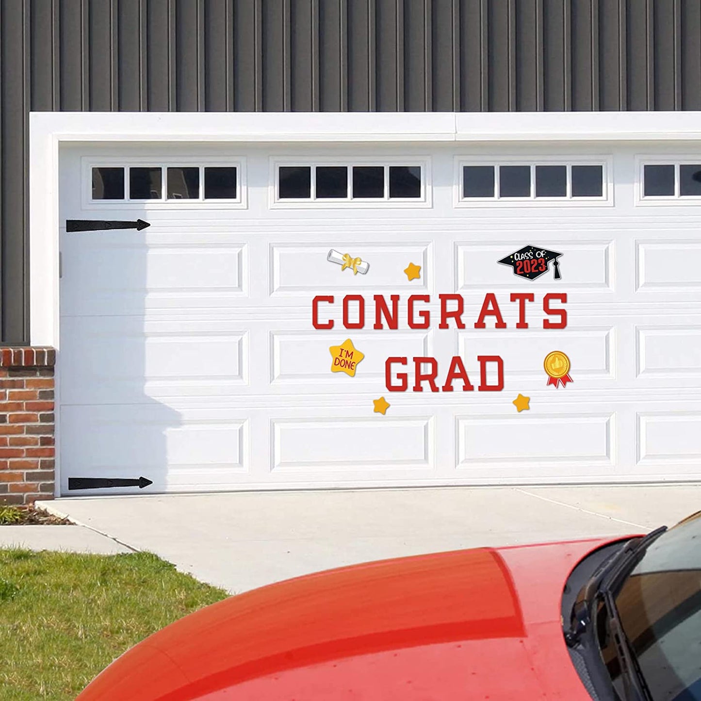 Graduation Magnetic Car Decorations Red momhomedecor
