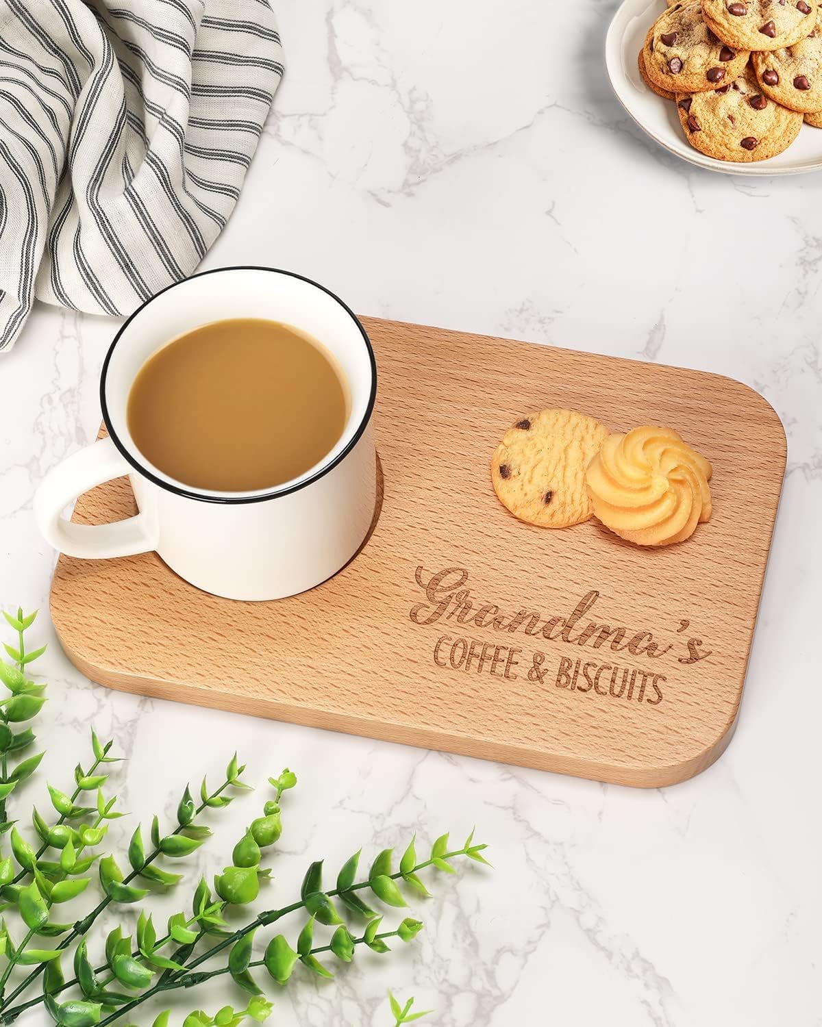 Grandma Gifts Serving Tray Coffee Cookies Wooden Small Tray momhomedecor