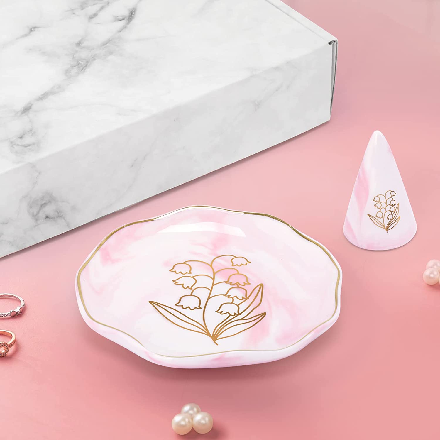 Lily of The Valley Jewelry Trays momhomedecor