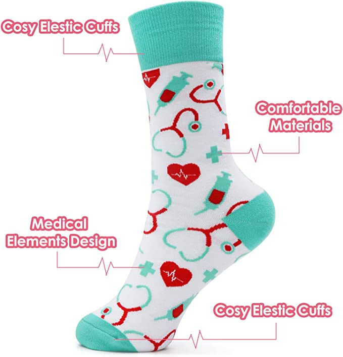 Nurse Gifts Funny Socks 6 Pairs momhomedecor