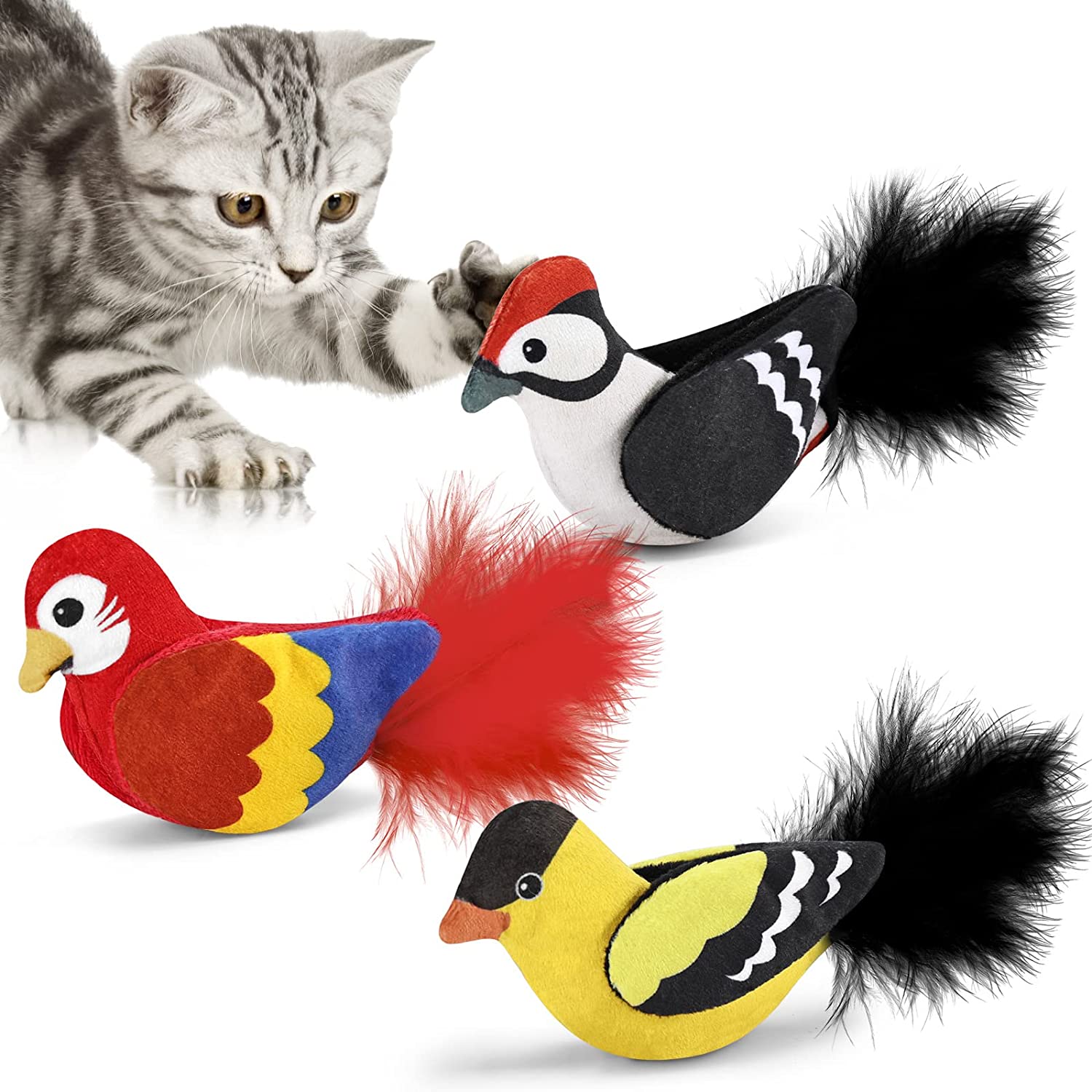 Parrot Birds Cat Toys 3PCS momhomedecor