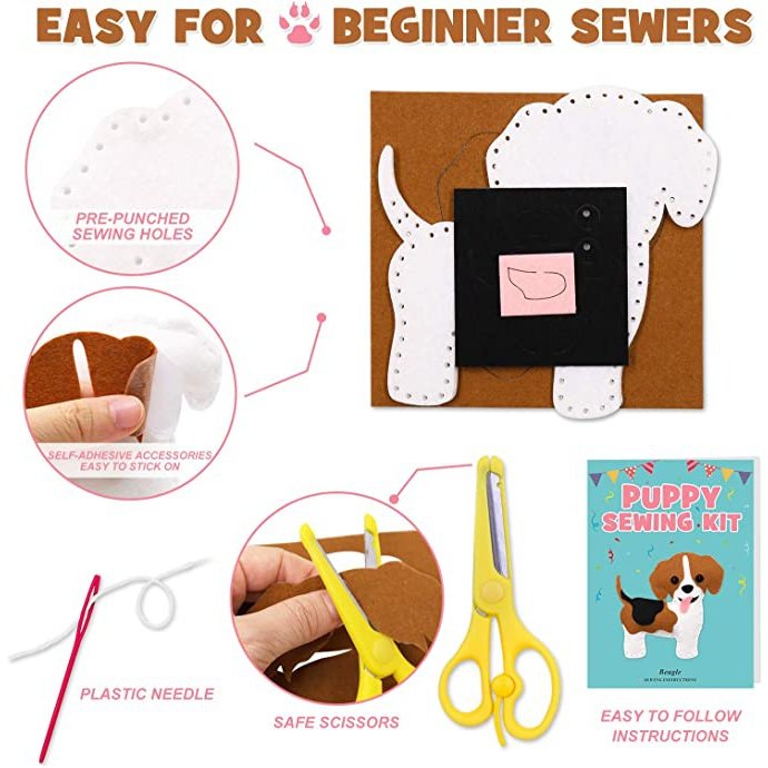 Puppy Craft Kit Kids DIY Crafting and Sewing Set | momhomedecor