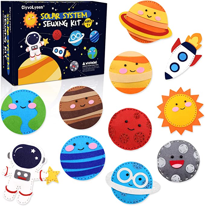 Space Sewing Kit for Kids Solar System DIY Activity | momhomedecor