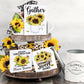 Sunflower Tiered Tray Fall Decor Farmhouse Yellow Wooden 3D Mini Signs momhomedecor