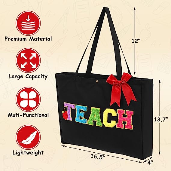 Teacher Appreciation Gift Tote Bag Women Cool Canvas Pocket momhomedecor
