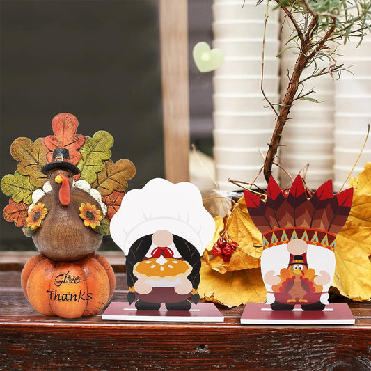 Thanksgiving Gnome Table Decorations Set of 5 | momhomedecor