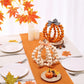 Wood Bead Pumpkins Fall Farmhouse Decor Autumn Rustic Table Centerpiece Set of 2 momhomedecor