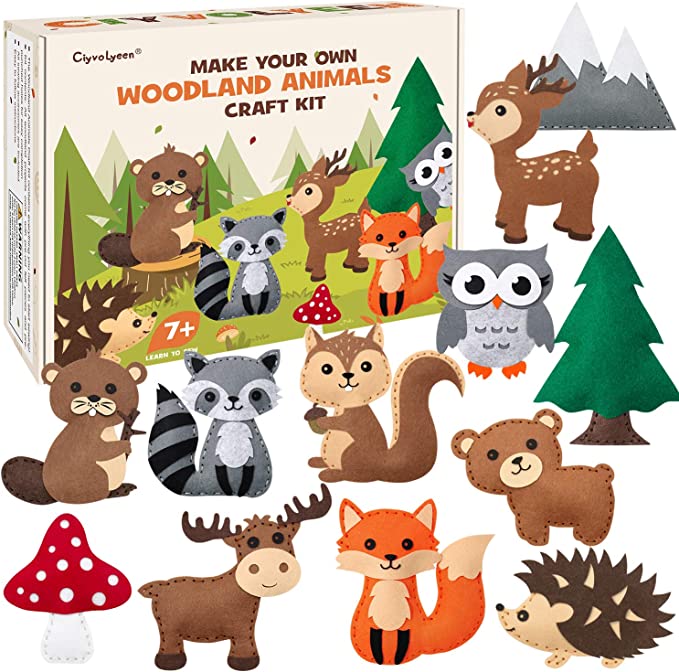 Woodland Animals Craft Kit Forest Creatures DIY Sewing Set momhomedecor