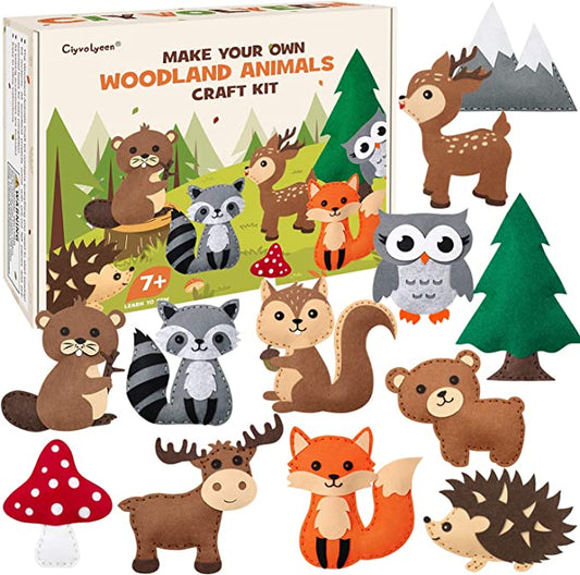 Woodland Animals Craft Kit Forest Creatures DIY Sewing Set | momhomedecor